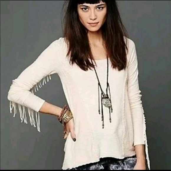 Free People Tops - Free People Urban Outfitters Ivory Fringe Top
